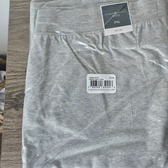 Petite Karen Scott Drawstring Active Pants XL Grey NWT - Picture 2 of 2